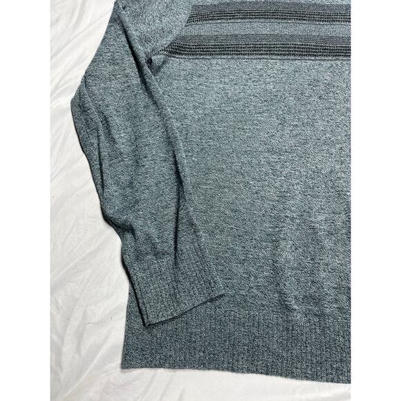 Smartwool Men’s XL Gray Stripe Crew Neck Sweater Polyester Merino Wool Nylon - Picture 2 of 7